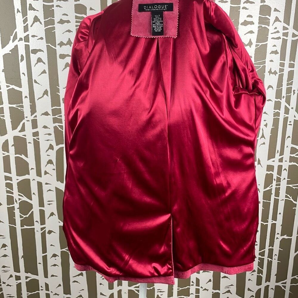 Dialogue Raspberry Pink Suede Blazer S - Picture 5 of 15